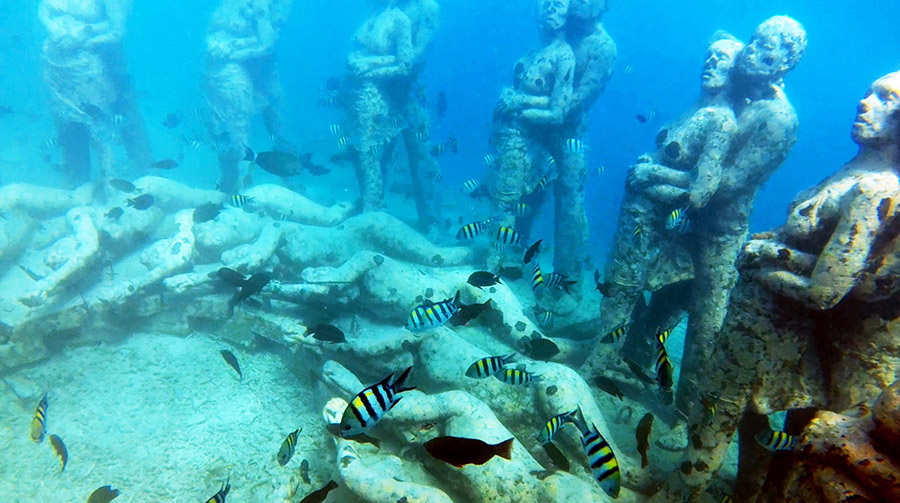 gili air snorkeling tour statues bask nest